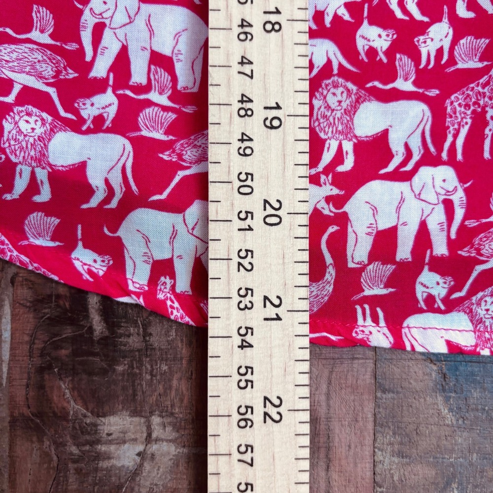 Maeve Anthropologie Whimsical Blouse Red White Safari Animal Print Sleeveless - Picture 4 of 9